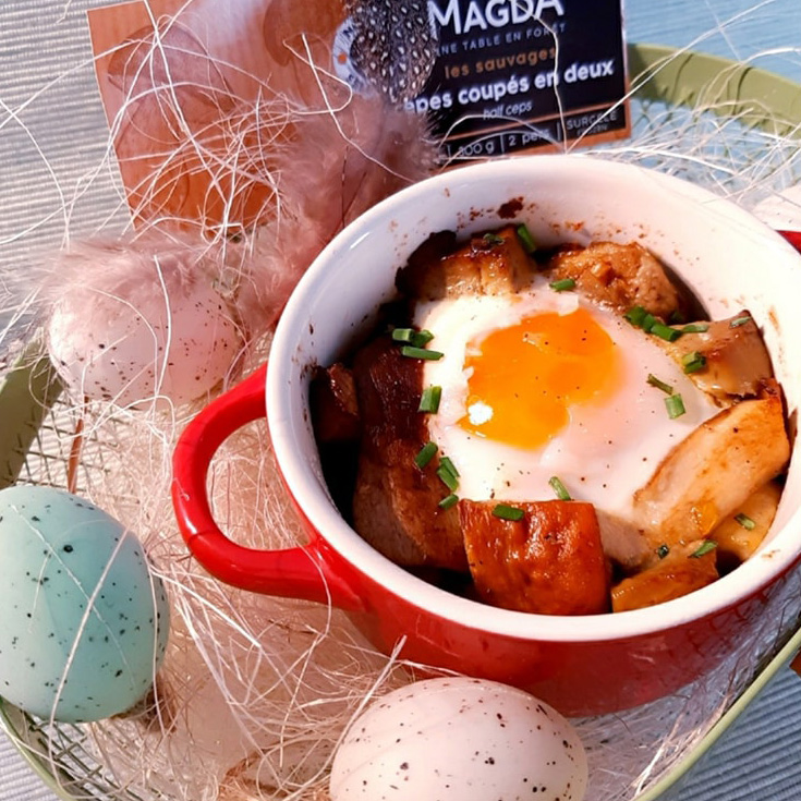 Oeuf cocotte aux cèpes Oeuf cocotte aux cèpes